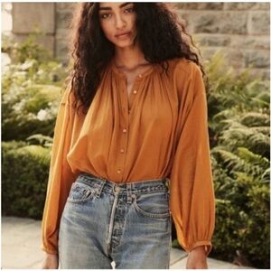 DOEN Jane Blouse in burnt orange, XS